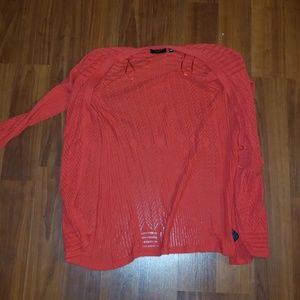 Red cardigan